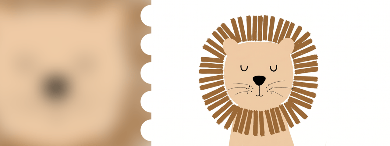 Drawing on canvas "Lion Cub"