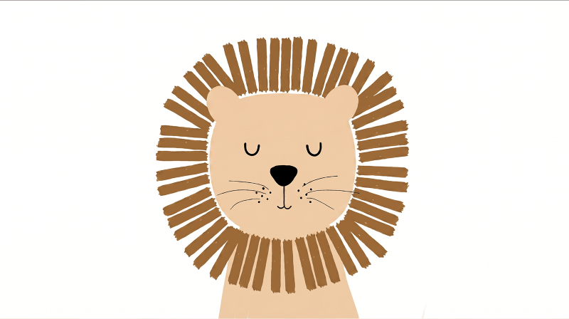Drawing on canvas "Lion Cub"