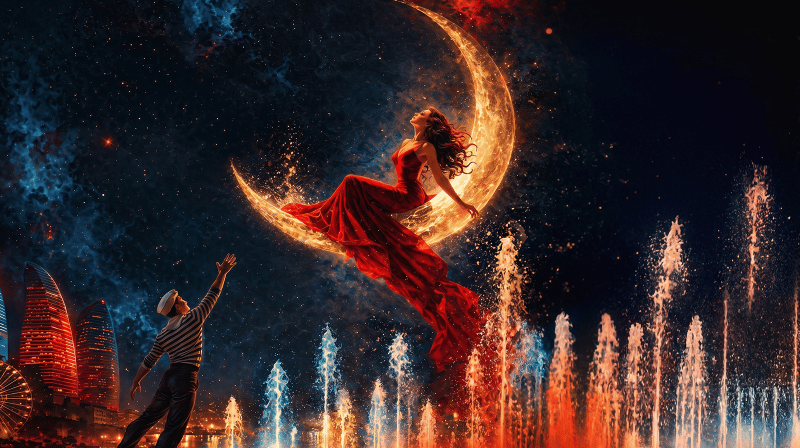 Вечер на берегу. Baku night show