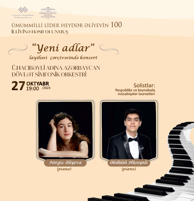 “Yeni adlar” ADSO Dirijor:M.Mehmandarov Solistlər:N.Əliyeva, Ə.Hüseynli