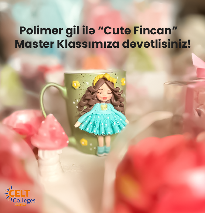 Cute cup with polymer clay