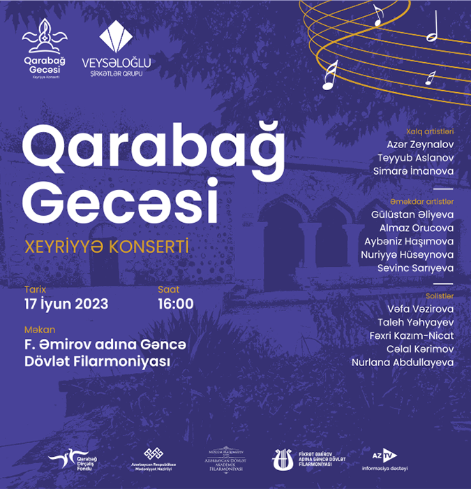 “Qarabağ gecəsi” xeyriyyə konserti