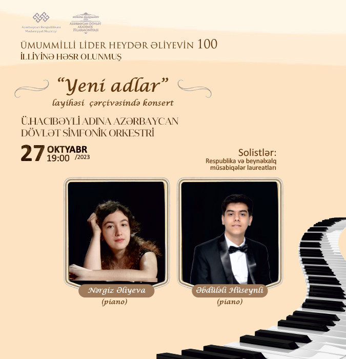 “Yeni adlar” ADSO Dirijor:M.Mehmandarov Solistlər:N.Əliyeva, Ə.Hüseynli