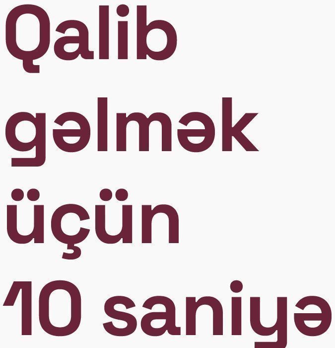 Qalib gəlmək üçün 10 saniyə