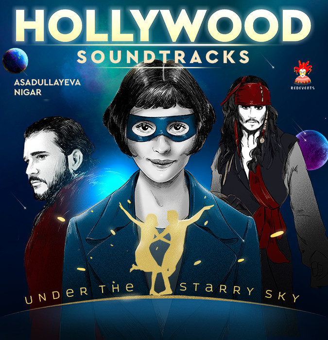 Ulduzlu səma qübbəsi altında Hollivud musiqiləri.