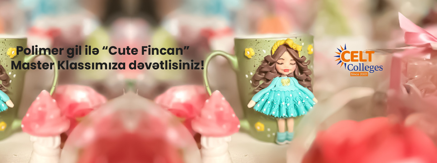 Cute cup with polymer clay