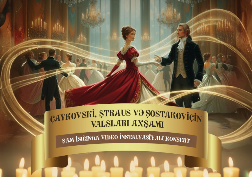 Evening of waltzes of Tchaikovsky, Strauss, and Shostakovich. Candlelight concert with video installations. Ars Caspia Ensemble