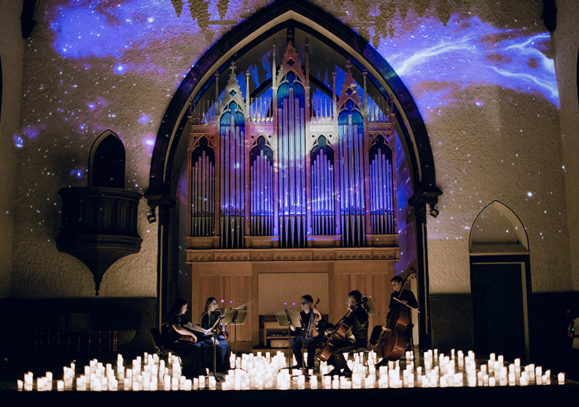 Legendary rock hits. Candlelight symphony concert with video installations. Ars Caspia Ensemble
