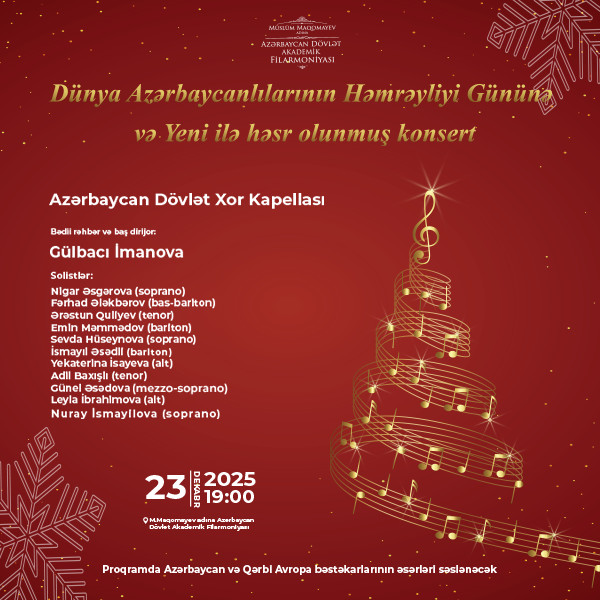 Concert dedicated to the Day of Solidarity of World Azerbaijanis and the New Year Azerbaijan State Choir Capella