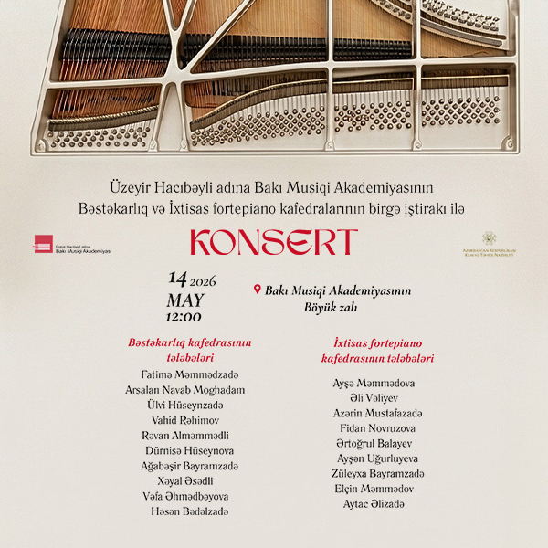 Bəstəkarlıq və İxtisas fortepiano kafedrasının birgə konserti