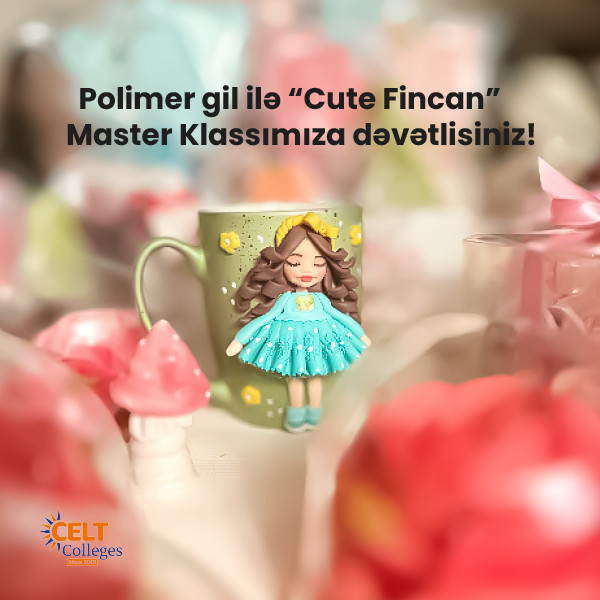 Cute cup with polymer clay